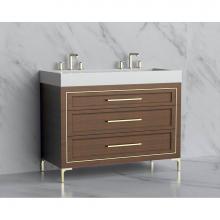 Madeli B865-48D-001-LY-BR-HY-MB - Madeli Vision 48D'' Free standing Vanity Cabinet in Brandy/HW: Handles/Feet Matte Black(