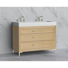 Madeli B865-48D-001-LY-NO-HY-BN - Madeli Vision 48D'' Free standing Vanity Cabinet in Natural Oak/HW: Handle & Feet Br