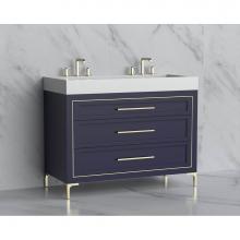 Madeli B865-48D-001-LY-SA-HY-BN - Madeli Vision 48D'' Free standing Vanity Cabinet in Sapphire/HW: Handles/Feet Brushed Ni