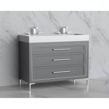 Madeli B865-48D-001-LY-TG-HY-PC - Madeli Vision 48D'' Free standing Vanity Cabinet in Studio Grey/HW: Handles/Feet Polishe