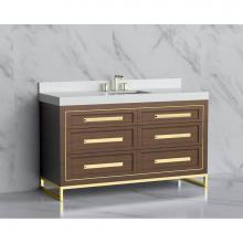 Madeli B865-60C-001-LC-BR-HP-PN - Madeli Vision 60C'' Free standing Vanity Cabinet in Brandy/HW: Handles/Feet Polished Nic