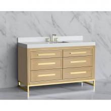 Madeli B865-60C-001-LC-NO-HP-PC - Madeli Vision 60C'' Free standing Vanity Cabinet in Natural Oak/HW: Handle & Feet Po