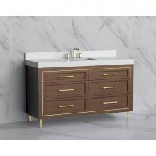 Madeli B865-60C-001-LR-BR-HR-BN - Madeli Vision 60C'' Free standing Vanity Cabinet in Brandy/HW: Handles/Feet Brushed Nick