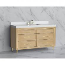 Madeli B865-60C-001-LR-NO-HR-MB - Madeli Vision 60C'' Free standing Vanity Cabinet in Natural Oak/HW: Handle & Feet Ma