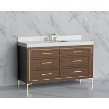 Madeli B865-60C-001-LY-BR-HY-BN - Madeli Vision 60C'' Free standing Vanity Cabinet in Brandy/HW: Handles/Feet Brushed Nick