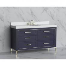 Madeli B865-60C-001-LY-SA-HY-MB - Madeli Vision 60C'' Free standing Vanity Cabinet in Sapphire/HW: Handles/Feet Matte Blac