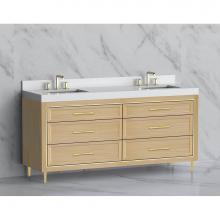 Madeli B865-72D-001-LR-NO-HR-MB - Madeli Vision 72D'' Free standing Vanity Cabinet in Natural Oak/HW: Handle & Feet Ma