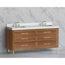 Madeli B865-72D-001-LR-NW-HR-BN - Madeli Vision 72D'' Free standing Vanity Cabinet in Natural Walnut/HW: Handle & Feet