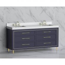 Madeli B865-72D-001-LR-SA-HR-BN - Madeli Vision 72D'' Free standing Vanity Cabinet in Sapphire/HW: Handles/Feet Brushed Ni