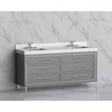 Madeli B865-72D-001-LR-TG-HR-MB - Madeli Vision 72D'' Free standing Vanity Cabinet in Studio Grey/HW: Handles/Feet Matte B