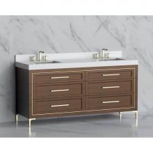 Madeli B865-72D-001-LY-BR-HY-BN - Madeli Vision 72D'' Free standing Vanity Cabinet in Brandy/HW: Handles/Feet Brushed Nick