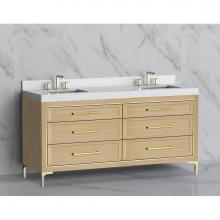 Madeli B865-72D-001-LY-NO-HY-MB - Madeli Vision 72D'' Free standing Vanity Cabinet in Natural Oak/HW: Handle & Feet Br