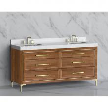 Madeli B865-72D-001-LY-NW-HY-BN - Madeli Vision 72D'' Free standing Vanity Cabinet in Natural Walnut/HW: Handle & Feet