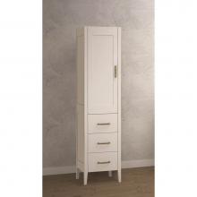 Madeli LCEN-181876-R001-MW-PN - Madeli Encore 18'' Free Standing Linen Cabinet R Hinged in Matte White