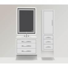 Madeli LCVI-201871-L002-MW-BN - Madeli Villa 20'' Wall Hung Linen Cabinet L Hinged in Matte White