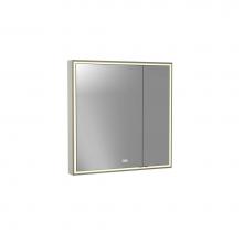 Madeli MC-PI3636L-SM-04-L24-BN - Madeli Pioneer Lighted Mirrored Cabinet, Surface Mount, 36'' x 36'' x 4-3/4&ap