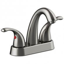 Matco Norca LV-420BNF - Two Handle High Arc 4'' Centerset Lavatory Faucet, Quick Mount Installation, 50/50 Push