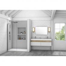 Oceania Baths R42BK - California Fixed Screen 39,  Shower Doors, Matte Black