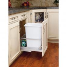 Rev-A-Shelf 5349-15DM18-1 - Aluminum Pull Out Trash/Waste Container w/Soft Close w/Reduced Depth