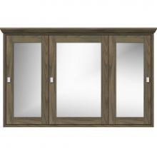 Strasser Woodenwork 85-066 - 48 X 6.5 X 31.5 Inset Med Cab Tri-View 01-Square Dusky Oak