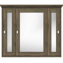 Strasser Woodenwork 85-063 - 36 X 6.5 X 31.5 Inset Med Cab Tri-View 01-Square Dusky Oak