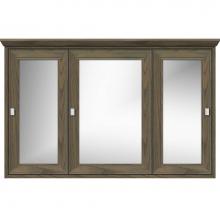 Strasser Woodenwork 85-065 - 48 X 6.5 X 31.5 Inset Med Cab Tri-View Ogee Miter Dusky Oak