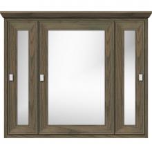 Strasser Woodenwork 85-062 - 36 X 6.5 X 31.5 Inset Med Cab Tri-View Ogee Miter Dusky Oak