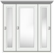 Strasser Woodenwork 57.521 - 30 X 6.5 X 31.5 Inset Med Cab Tri-View Ogee Miter Powder Grey