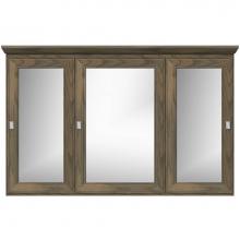 Strasser Woodenwork 85-114 - 48 X 6.5 X 31.5 Tri-View Med Cab Deco Miter Dusky Oak