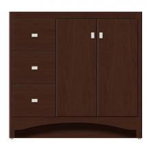 Strasser Woodenwork 46-265 - 36 X 21 X 34.5 Ravenna View Vanity Tiered Miter Choc Cherry Lh