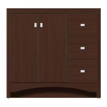 Strasser Woodenwork 46-326 - 36 X 21 X 34.5 Ravenna View Vanity Tiered Miter Choc Oak Rh