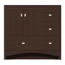 Strasser Woodenwork 46-354 - 36 X 18 X 34.5 Ravenna Vanity Tiered Miter Choc Oak Rh