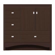 Strasser Woodenwork 46-355 - 36 X 18 X 34.5 Ravenna Vanity Tiered Miter Choc Oak Lh