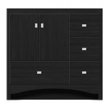 Strasser Woodenwork 46-650 - 36 X 21 X 34.5 Ravenna Vanity Tiered Miter Midnight Oak Rh