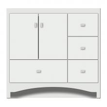 Strasser Woodenwork 46-952 - 36 X 18 X 34.5 Ravenna Vanity Tiered Miter Powder Grey Rh