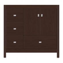 Strasser Woodenwork 50-730 - 36 X 18.5 X 34.5 Alki Essence Vanity Tiered Miter Choc Cherry Lh