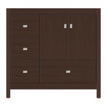 Strasser Woodenwork 59-240 - 36 X 18.5 X 34.5 Alki Essence Vanity Tiered Miter Choc Oak Lh