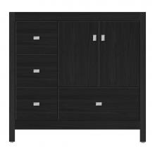 Strasser Woodenwork 59-650 - 36 X 18.5 X 34.5 Alki Essence Vanity Tiered Miter Midnight Oak Lh