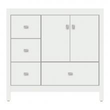 Strasser Woodenwork 71-032 - 36 X 18.5 X 34.5 Alki Essence Vanity Tiered Miter Powder Grey Lh