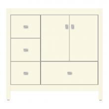 Strasser Woodenwork 71-253 - 36 X 18.5 X 34.5 Alki Essence Vanity Tiered Miter Sat Biscuit Lh