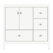 Strasser Woodenwork 71-497 - 36 X 21 X 34.5 Alki Essence Vanity Tiered Miter Sat White Rh