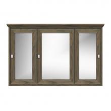 Strasser Woodenwork 71-902 - 48 X 6.5 X 31.5 Inset Med Cab Tri-View Tiered Miter Dusky Oak