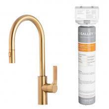 The Galley IBTF-D-YSS-EF - Ideal BarTap Eco-Flow in PVD Brushed Gold Stainless Steel and Water Filtration System