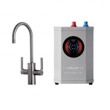 The Galley IHT-D-GSS - Ideal Hot & Cold Tap in PVD Gun Metal Gray  Stainless Steel and Ideal Hot Water Tank