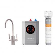 The Galley IHTF-D-MSS - Ideal Hot & Cold Tap in Matte Stainless Steel, Ideal Hot Water Tank  and Water Filtration Syst