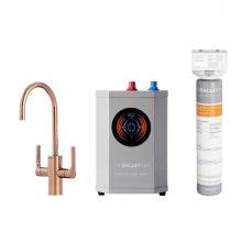 The Galley IHTF-D-RSS - Ideal Hot & Cold Tap in PVD Polished Rose Gold Stainless Steel, Ideal Hot Water Tank  and Wate