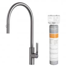 The Galley IWTF-D-GSS-EF - Ideal Tap Eco-Flow in PVD Gun Metal Gray  Stainless Steel and Water Filtration System