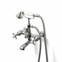 Waterworks 09-25379-65218 - Highgate Exposed Wall Mounted Tub Filler with Handshower and Metal Cross Handles in