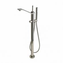 Waterworks 09-38945-57764 - Formwork Floor Mounted Exposed Tub Filler with Handshower and Metal Joystick Handle in