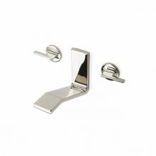 Waterworks 07-99719-09401 - Formwork Low Profile Three Hole Wall Mounted Lavatory Faucet with Metal Lever Handles in